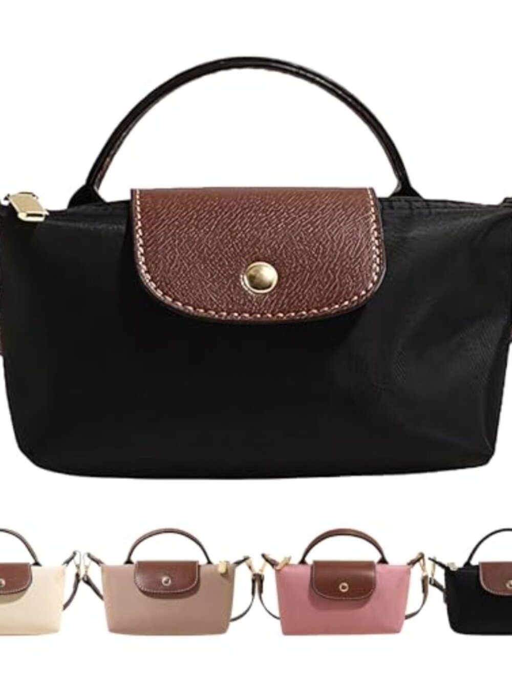 Mini Crossbody Bag Colorblock Shoulder Bag Adjustable Strap Nylon Purse